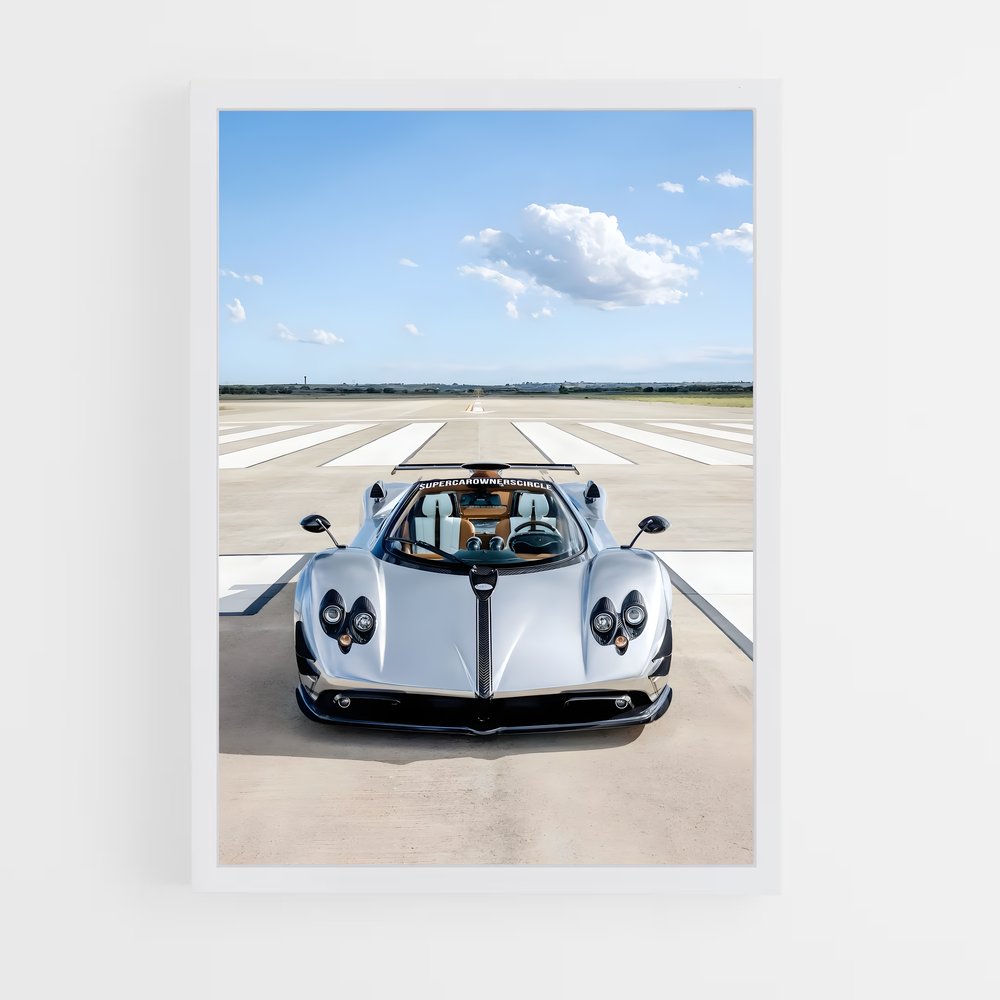 Poster Zonda Noir et Blanc – affiche Pagani (vue 3)